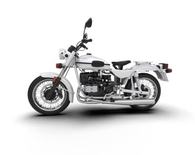 Motosiklet arka planda izole edilmiş. 3d görüntüleme - illüstrasyon