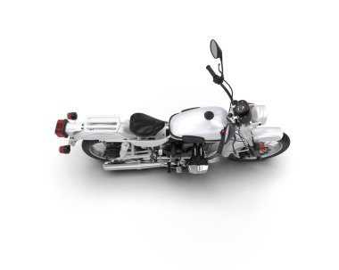 Motosiklet arka planda izole edilmiş. 3d görüntüleme - illüstrasyon