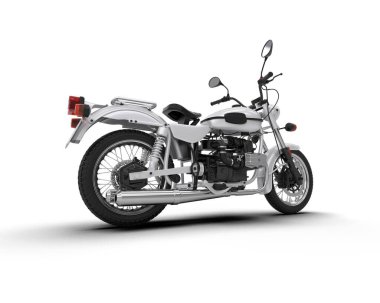 Motosiklet arka planda izole edilmiş. 3d görüntüleme - illüstrasyon