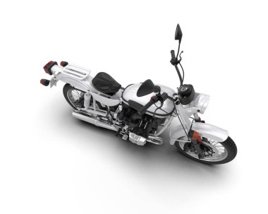Motosiklet arka planda izole edilmiş. 3d görüntüleme - illüstrasyon