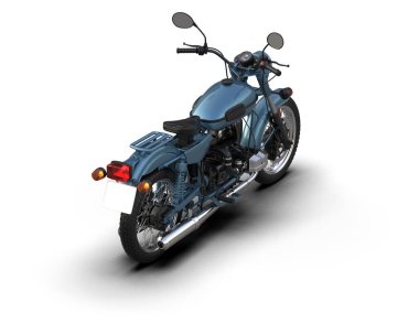 Motosiklet arka planda izole edilmiş. 3d görüntüleme - illüstrasyon