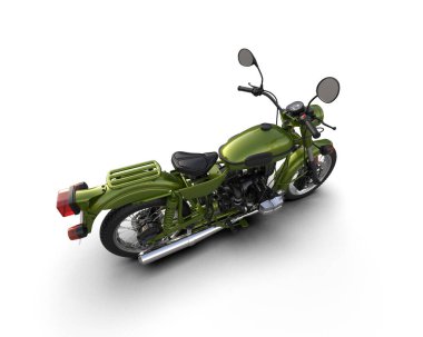 Motosiklet arka planda izole edilmiş. 3d görüntüleme - illüstrasyon