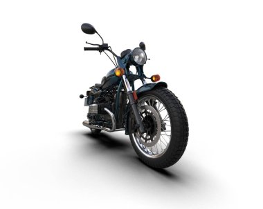 Motosiklet arka planda izole edilmiş. 3d görüntüleme - illüstrasyon