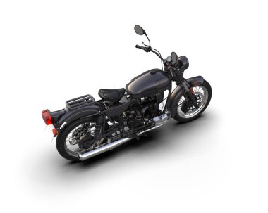 Motosiklet arka planda izole edilmiş. 3d görüntüleme - illüstrasyon