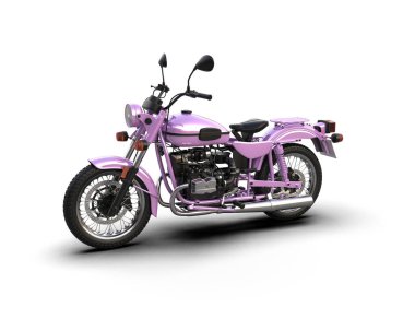 Motosiklet arka planda izole edilmiş. 3d görüntüleme - illüstrasyon