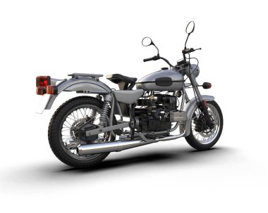 Motosiklet arka planda izole edilmiş. 3d görüntüleme - illüstrasyon