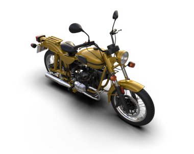 Motosiklet arka planda izole edilmiş. 3d görüntüleme - illüstrasyon