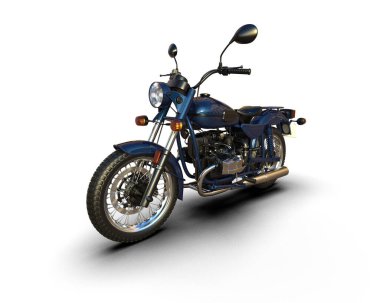 Motosiklet arka planda izole edilmiş. 3d görüntüleme - illüstrasyon