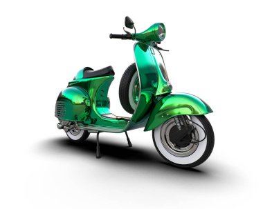 Scooter arka planda izole edilmiş. 3d görüntüleme - illüstrasyon