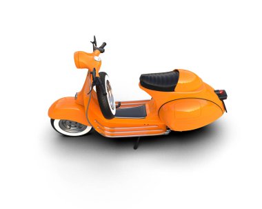 Scooter arka planda izole edilmiş. 3d görüntüleme - illüstrasyon