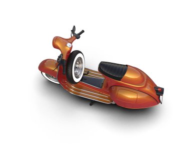 Scooter arka planda izole edilmiş. 3d görüntüleme - illüstrasyon