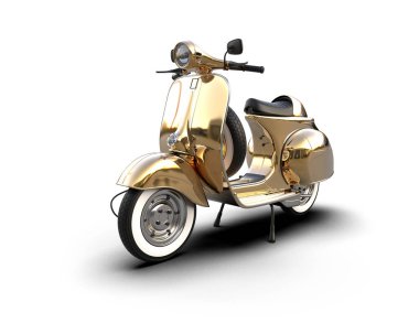 Scooter arka planda izole edilmiş. 3d görüntüleme - illüstrasyon