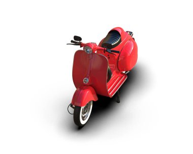 Scooter arka planda izole edilmiş. 3d görüntüleme - illüstrasyon