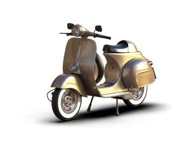 Scooter arka planda izole edilmiş. 3d görüntüleme - illüstrasyon