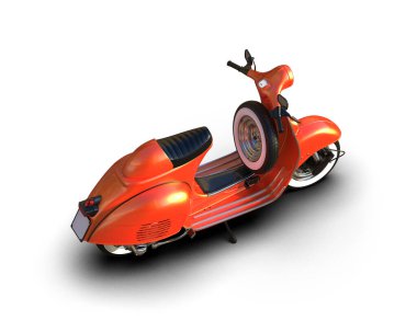 Scooter arka planda izole edilmiş. 3d görüntüleme - illüstrasyon