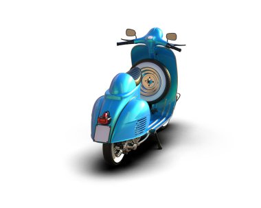 Scooter arka planda izole edilmiş. 3d görüntüleme - illüstrasyon