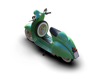 Scooter arka planda izole edilmiş. 3d görüntüleme - illüstrasyon