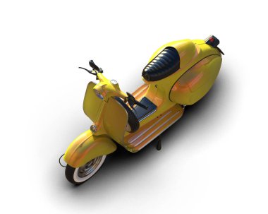 Scooter arka planda izole edilmiş. 3d görüntüleme - illüstrasyon