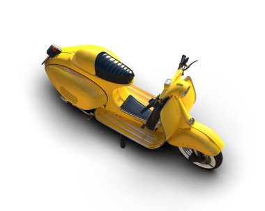 Scooter arka planda izole edilmiş. 3d görüntüleme - illüstrasyon