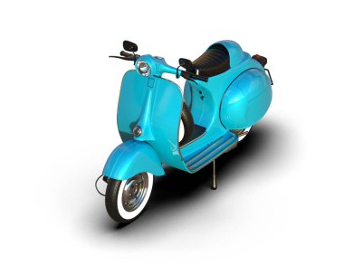 Scooter arka planda izole edilmiş. 3d görüntüleme - illüstrasyon