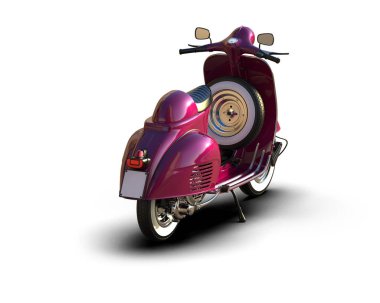 Scooter arka planda izole edilmiş. 3d görüntüleme - illüstrasyon