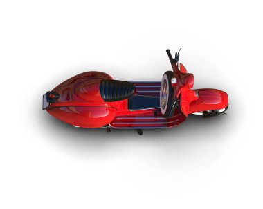 Scooter arka planda izole edilmiş. 3d görüntüleme - illüstrasyon