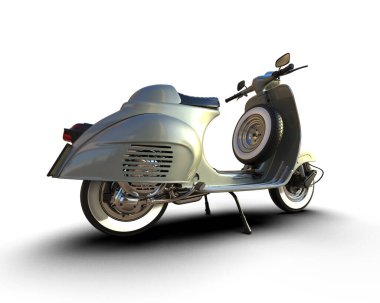 Scooter arka planda izole edilmiş. 3d görüntüleme - illüstrasyon