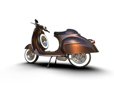 Scooter arka planda izole edilmiş. 3d görüntüleme - illüstrasyon