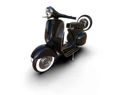 Scooter arka planda izole edilmiş. 3d görüntüleme - illüstrasyon