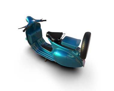 Scooter arka planda izole edilmiş. 3d görüntüleme - illüstrasyon