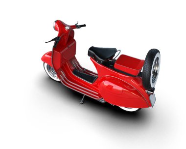 Scooter arka planda izole edilmiş. 3d görüntüleme - illüstrasyon