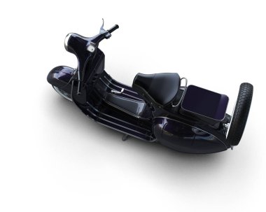 Scooter arka planda izole edilmiş. 3d görüntüleme - illüstrasyon