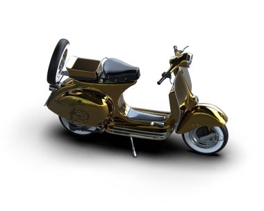 Scooter arka planda izole edilmiş. 3d görüntüleme - illüstrasyon