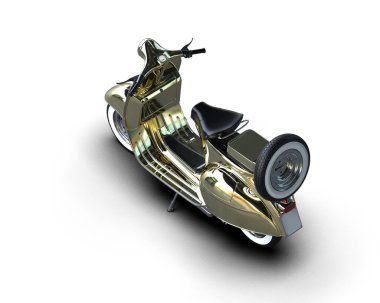 Scooter arka planda izole edilmiş. 3d görüntüleme - illüstrasyon