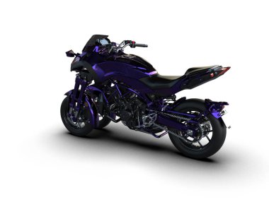 Motosiklet arka planda izole edilmiş. 3d görüntüleme - illüstrasyon