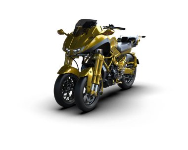 Motosiklet arka planda izole edilmiş. 3d görüntüleme - illüstrasyon