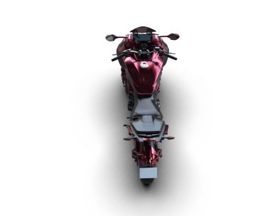Motosiklet arka planda izole edilmiş. 3d görüntüleme - illüstrasyon