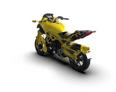 Motosiklet arka planda izole edilmiş. 3d görüntüleme - illüstrasyon