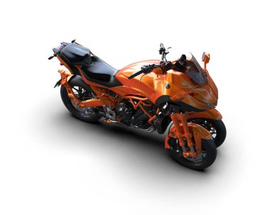 Motosiklet arka planda izole edilmiş. 3d görüntüleme - illüstrasyon