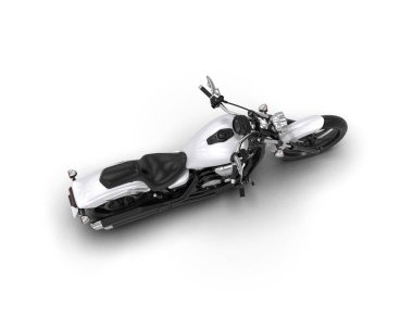 Motosiklet arka planda izole edilmiş. 3d görüntüleme - illüstrasyon