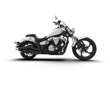 Motosiklet arka planda izole edilmiş. 3d görüntüleme - illüstrasyon