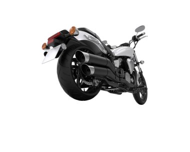 Motosiklet arka planda izole edilmiş. 3d görüntüleme - illüstrasyon
