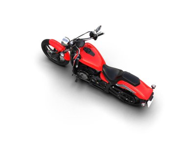 Motosiklet arka planda izole edilmiş. 3d görüntüleme - illüstrasyon