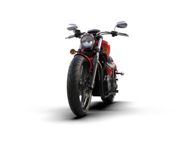 Motosiklet arka planda izole edilmiş. 3d görüntüleme - illüstrasyon