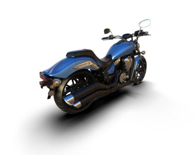 Motosiklet arka planda izole edilmiş. 3d görüntüleme - illüstrasyon