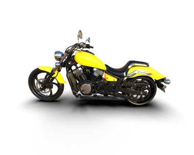 Motosiklet arka planda izole edilmiş. 3d görüntüleme - illüstrasyon