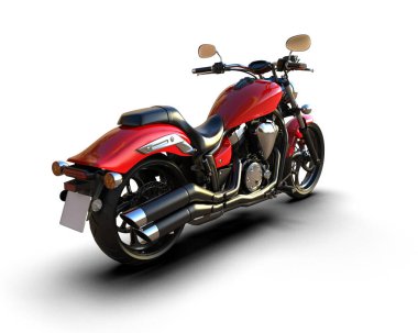 Motosiklet arka planda izole edilmiş. 3d görüntüleme - illüstrasyon