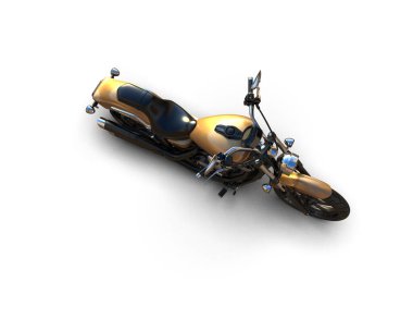 Motosiklet arka planda izole edilmiş. 3d görüntüleme - illüstrasyon