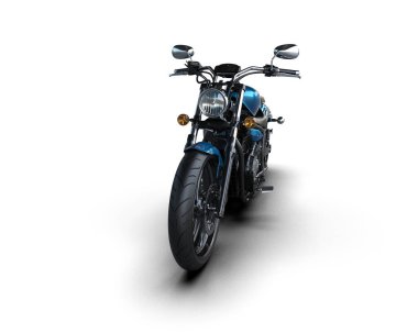 Motosiklet arka planda izole edilmiş. 3d görüntüleme - illüstrasyon