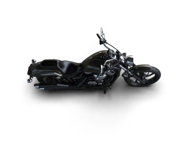 Motosiklet arka planda izole edilmiş. 3d görüntüleme - illüstrasyon